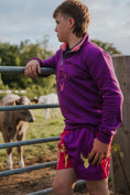 Load image into Gallery viewer, Bicton Quarter Zip Sweatshirt- Purple and Pink