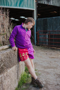Load image into Gallery viewer, Bicton Quarter Zip Sweatshirt- Purple and Pink