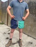 Load image into Gallery viewer, Duo Rugby Shorts- Blue and Aqua