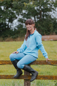 Load image into Gallery viewer, Bicton Quarter Zip Sweatshirt- Baby Blue and Salmon