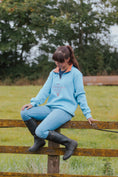 Load image into Gallery viewer, Bicton Quarter Zip Sweatshirt- Baby Blue and Salmon
