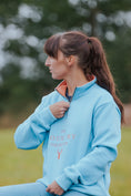 Load image into Gallery viewer, Bicton Quarter Zip Sweatshirt- Baby Blue and Salmon