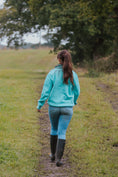 Load image into Gallery viewer, Bicton Quarter Zip Sweatshirt- Aqua and Navy