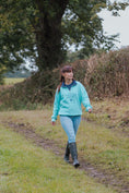 Load image into Gallery viewer, Bicton Quarter Zip Sweatshirt- Aqua and Navy