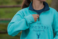 Load image into Gallery viewer, Bicton Quarter Zip Sweatshirt- Aqua and Navy