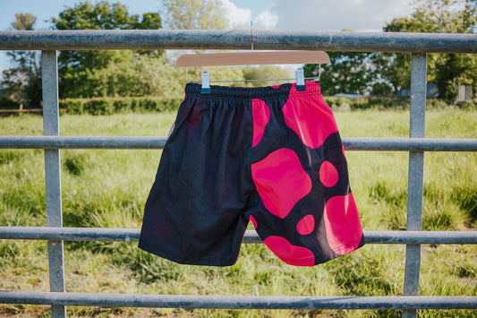 Harper Shorts- Dark Pink and Black