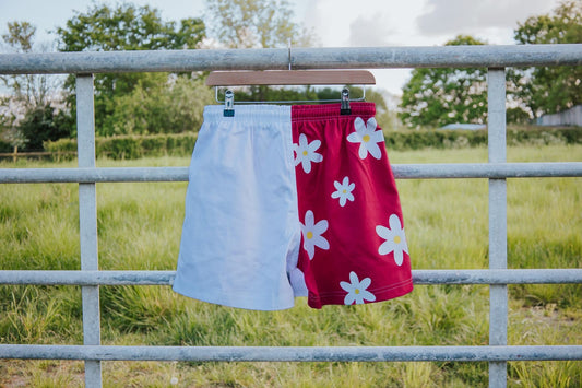 Daisy Shorts- Pink and White