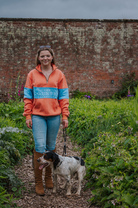 Hartpury 1/4 Zip Sweatshirt- CORAL