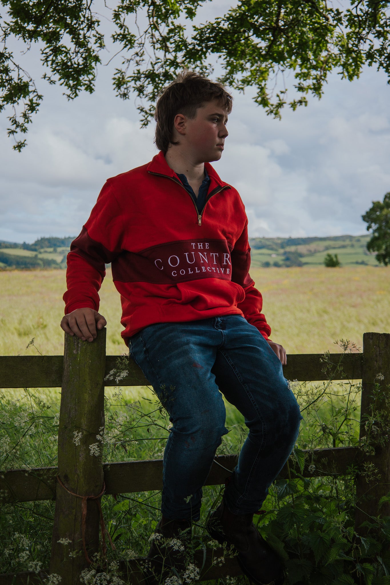 Hartpury 1/4 Zip Sweatshirt- RED