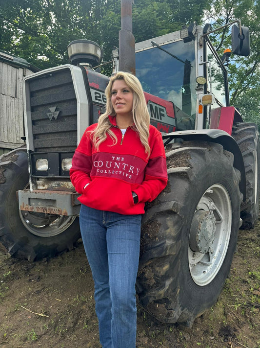 Hartpury 1/4 Zip Sweatshirt- RED