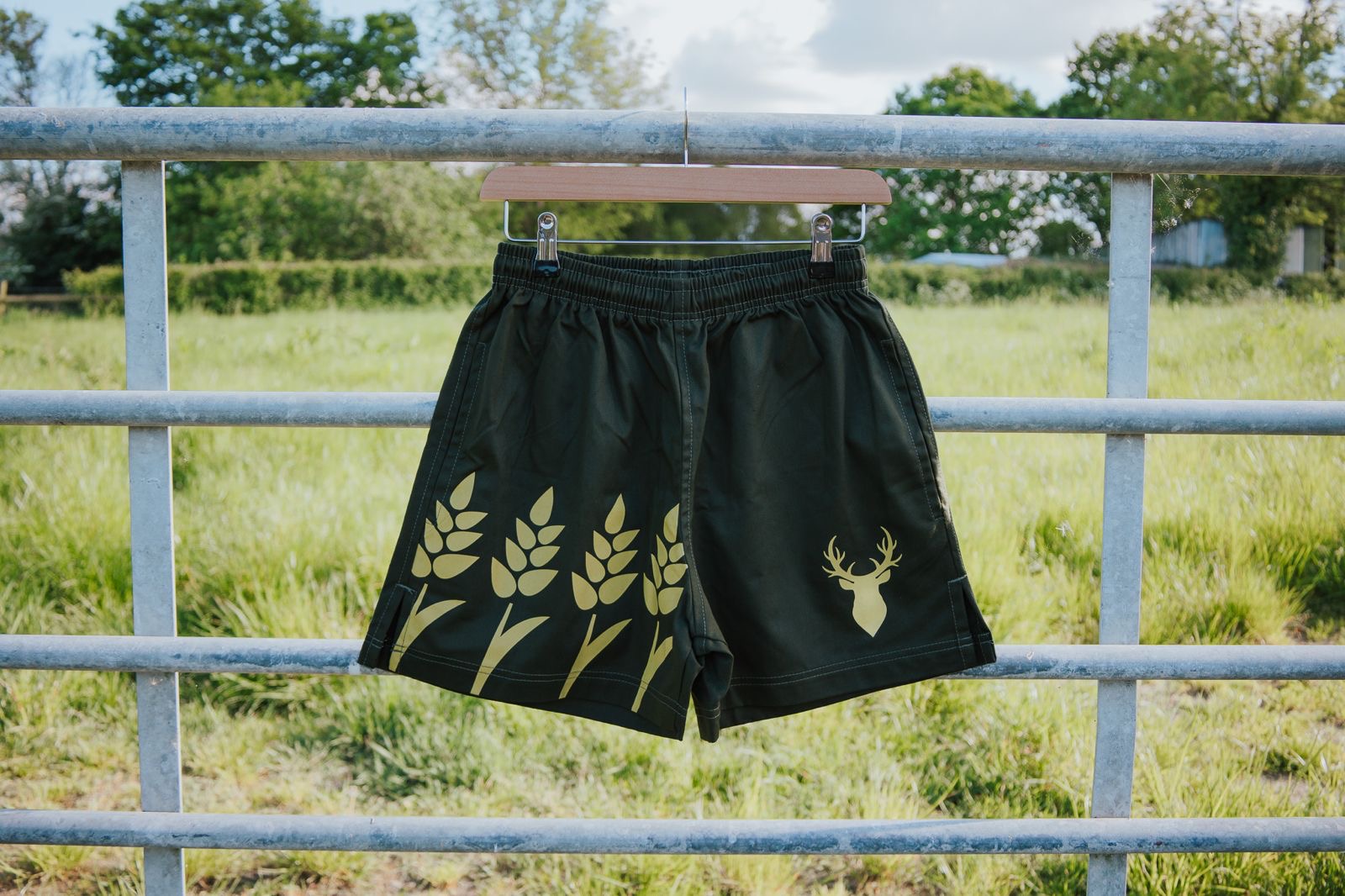 Grain Rugby Shorts- Olive and Yellow