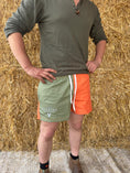 Load image into Gallery viewer, Duo Rugby Shorts- Olive and Orange
