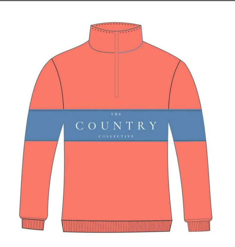 Hartpury Quarter Zip Sweatshirt- CORAL