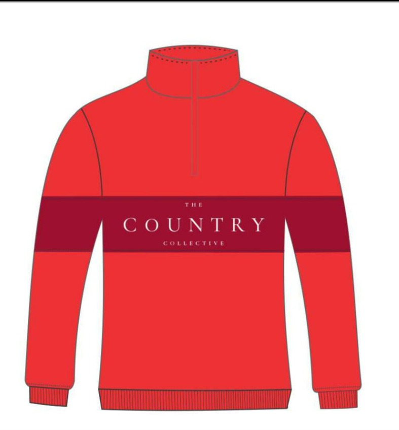 Hartpury 1/4 Zip Sweatshirt- RED