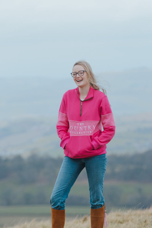 Hartpury Quarter Zip Sweatshirt- Pink