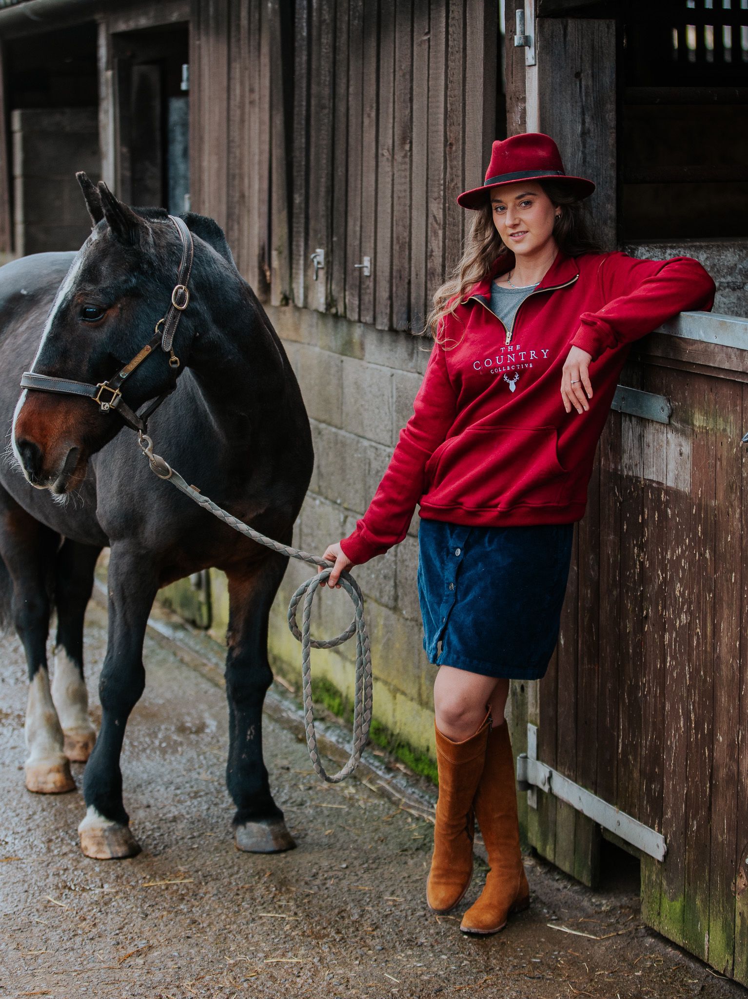 Harlow Quarter Zip Sweatshirt- Burgandy