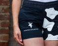 Load image into Gallery viewer, Harper Cow Print Shorts- Black and White
